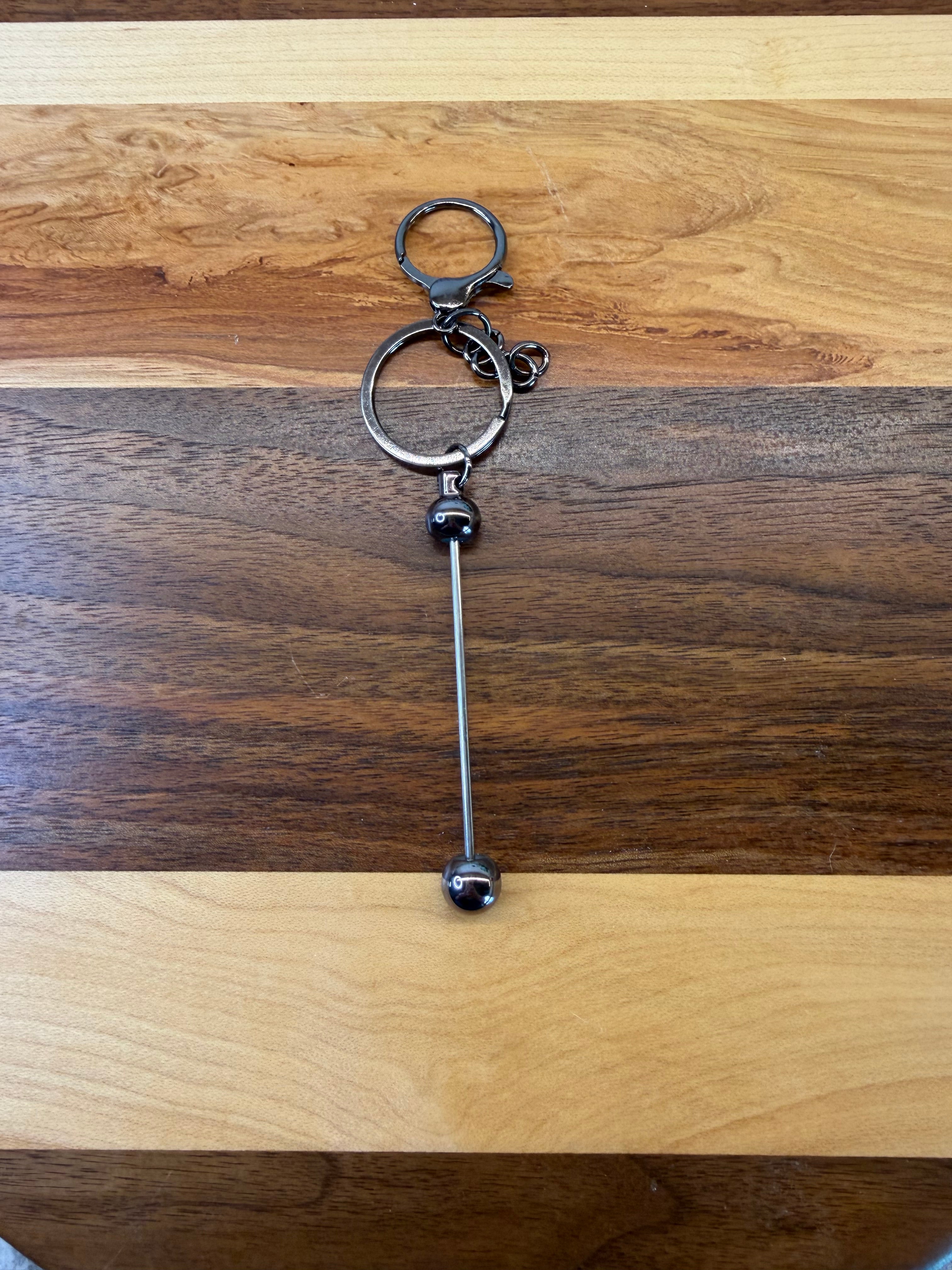 Beadable Bar Keychain - Gunmetal