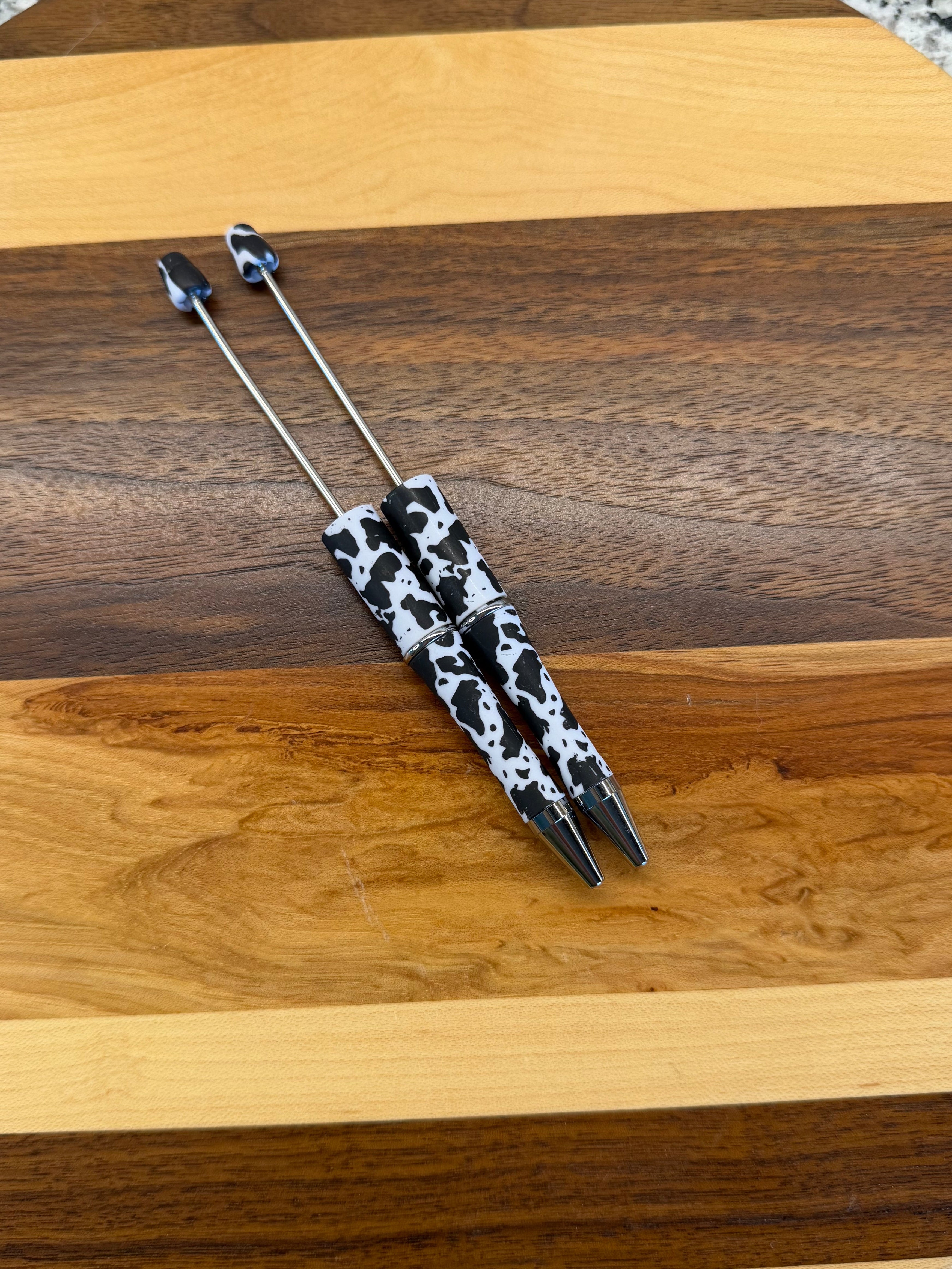 Beadable Pen - Cow Print