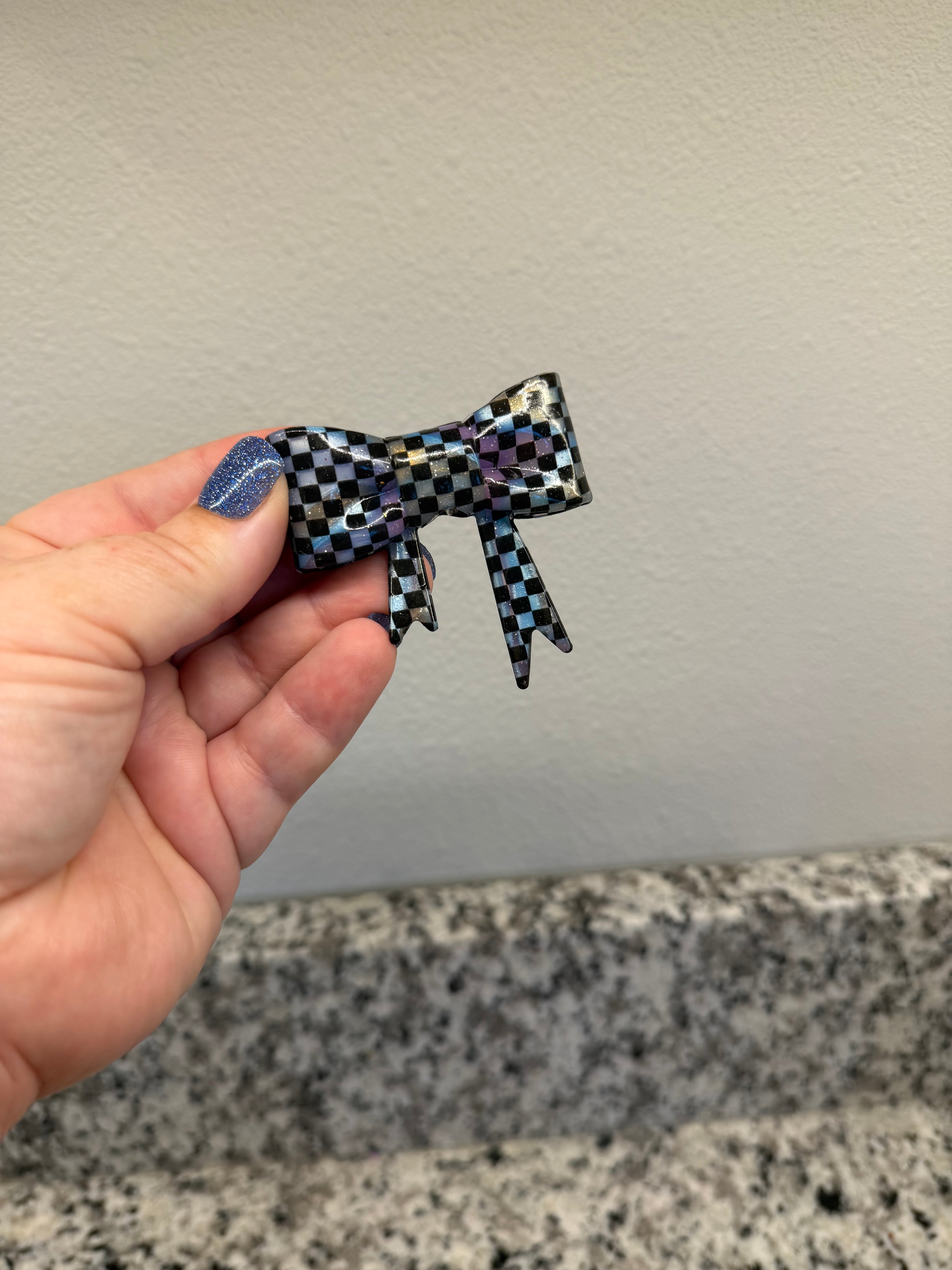 Large Bow Focal - Tie Dye Checkered