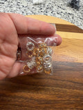 10mm Chunky Rhinestone Spacers - 20 pack Silver/Gold