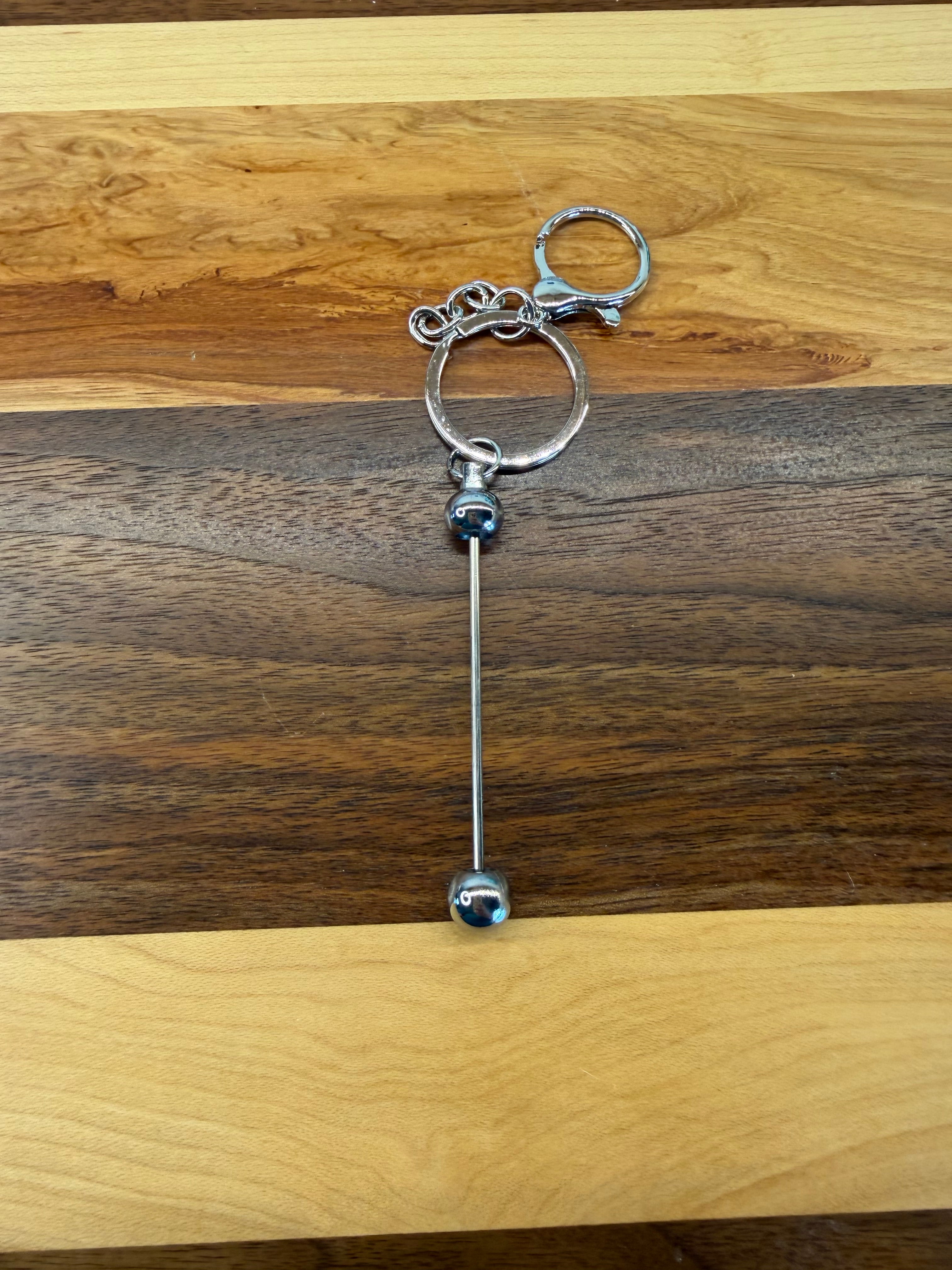 Beadable Bar Keychain - Silver