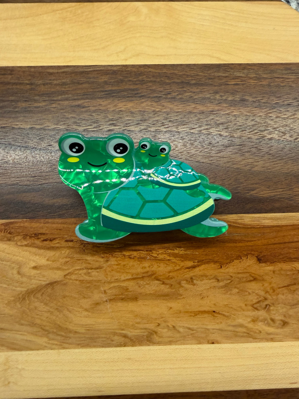 Turtle Mommy and Me Claw Clip