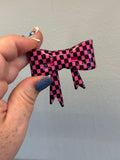 Large Bow Focal - Pink Checkered