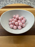 Summer Pink Checker  - 15mm Silicone Pattern Bead