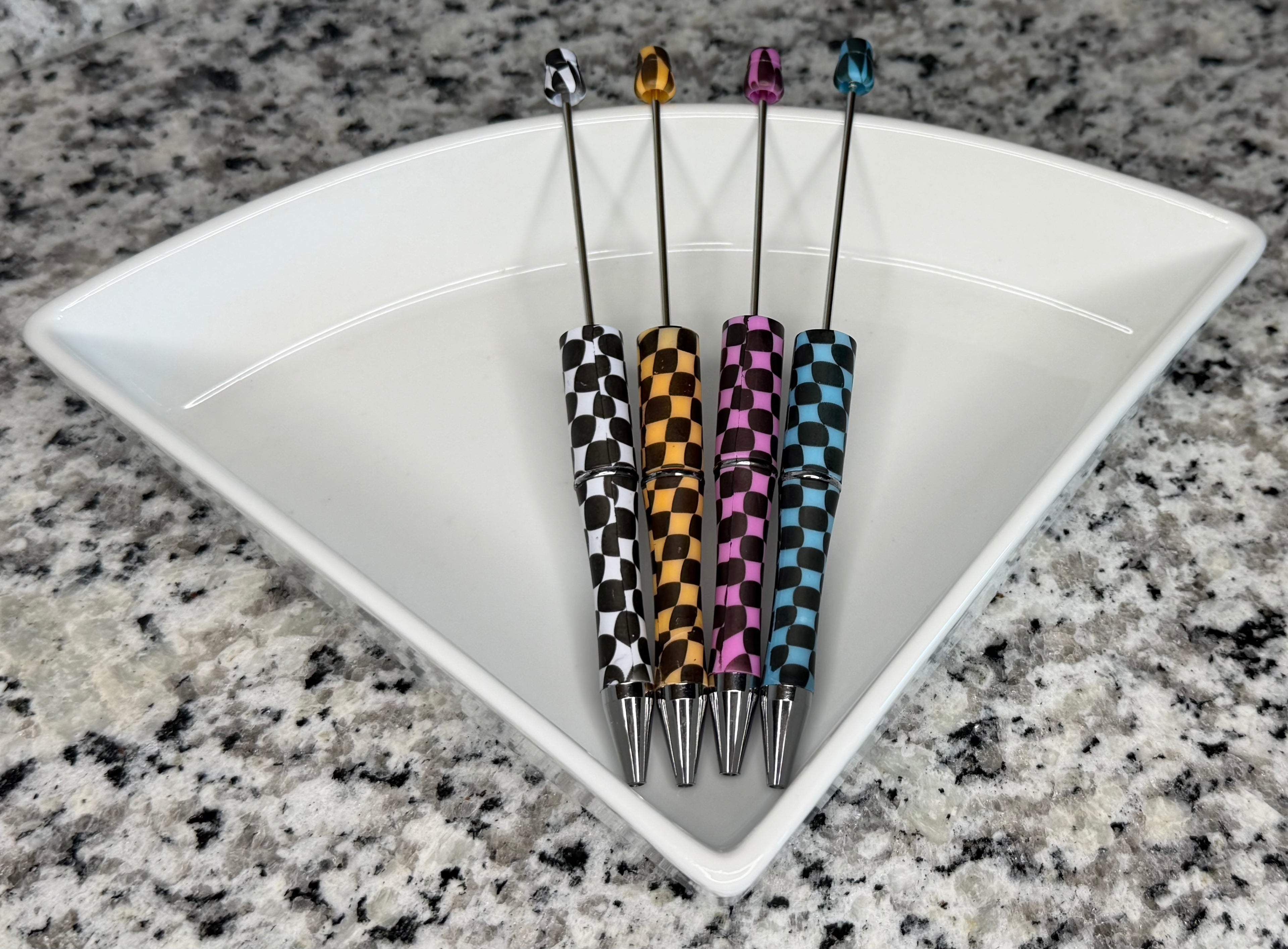 Beadable Pen - Checkered Print