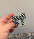 Large Bow Focal - Mint Checkered
