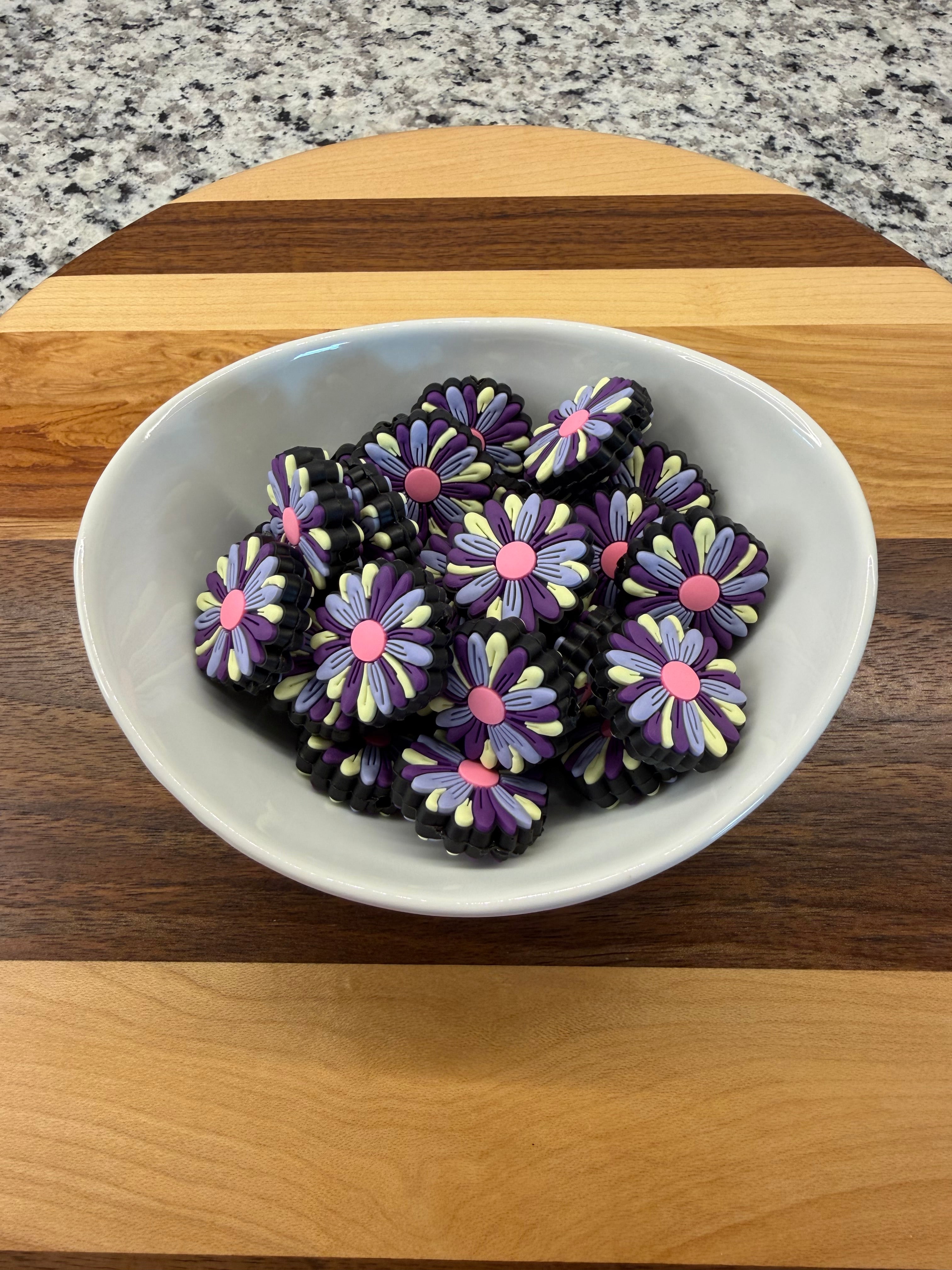 Purple Yellow Daisy Focal