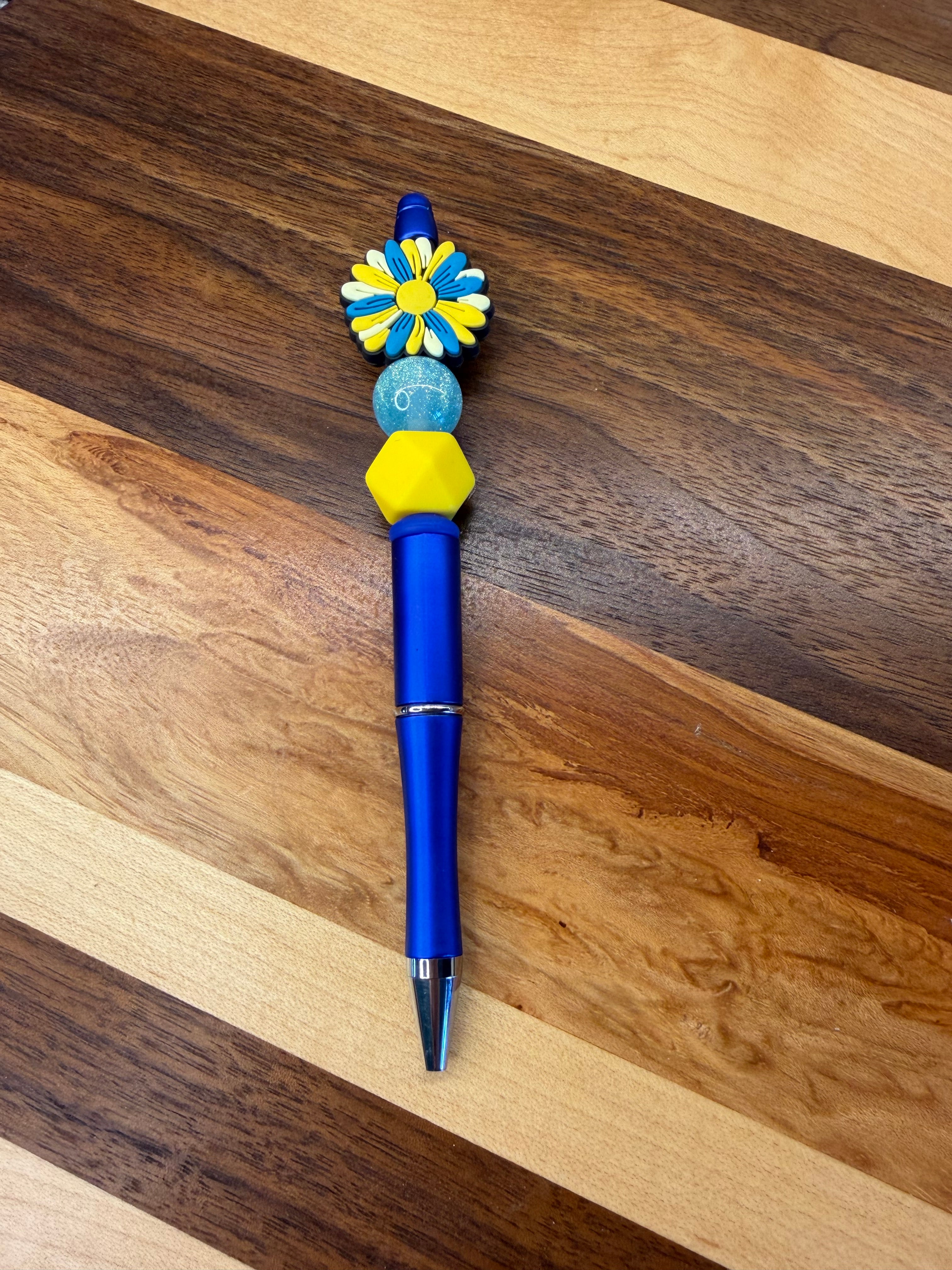 RTS Blue/yellow daisy pen