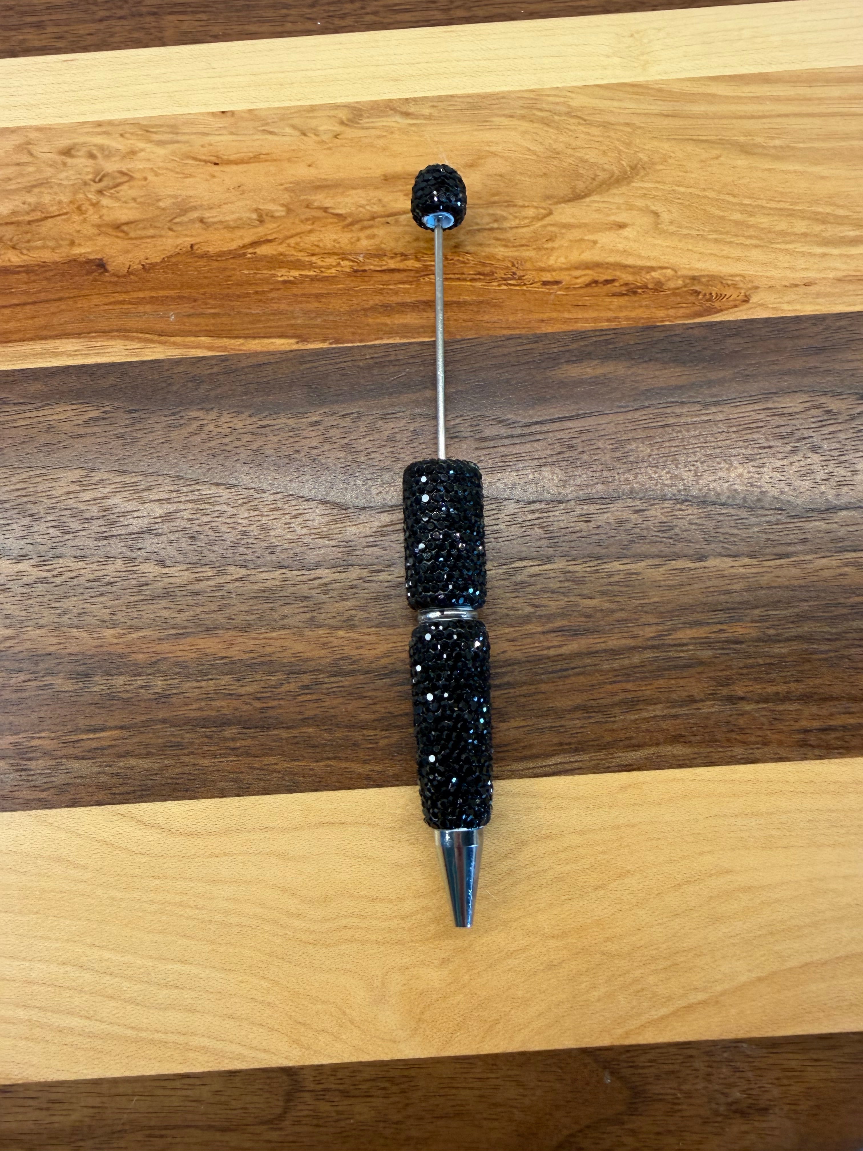 Beadable Rhinestone Pen - Onyx