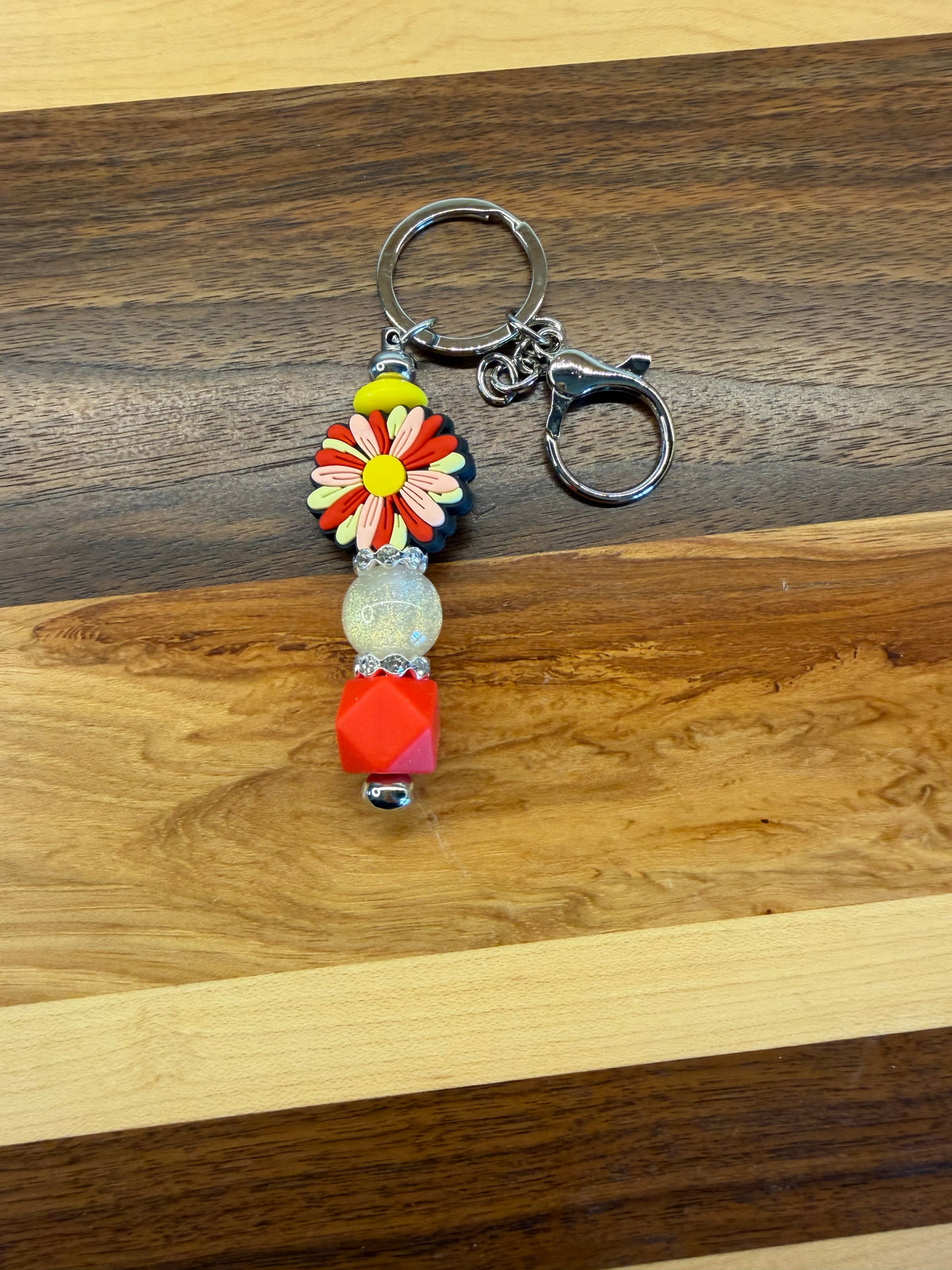 RTS Red Daisy Keychain