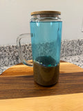 RTS Beach GLASS tumbler W/handle (add wrap if want)