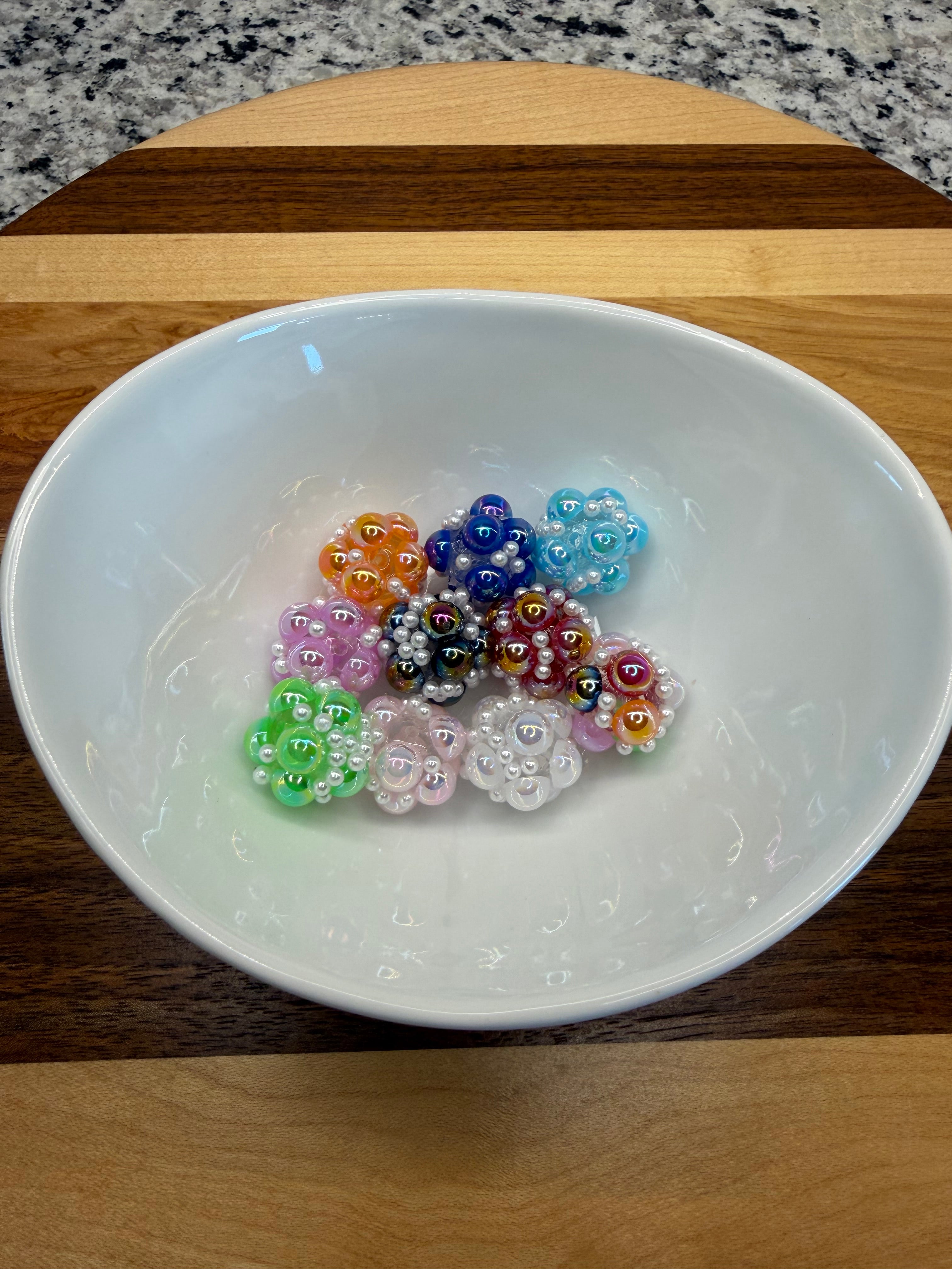 Bubble Pearl Acrylic 16mm - 10 pack Color Mix