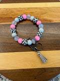 RTS - Pink Check Hex Wristlet