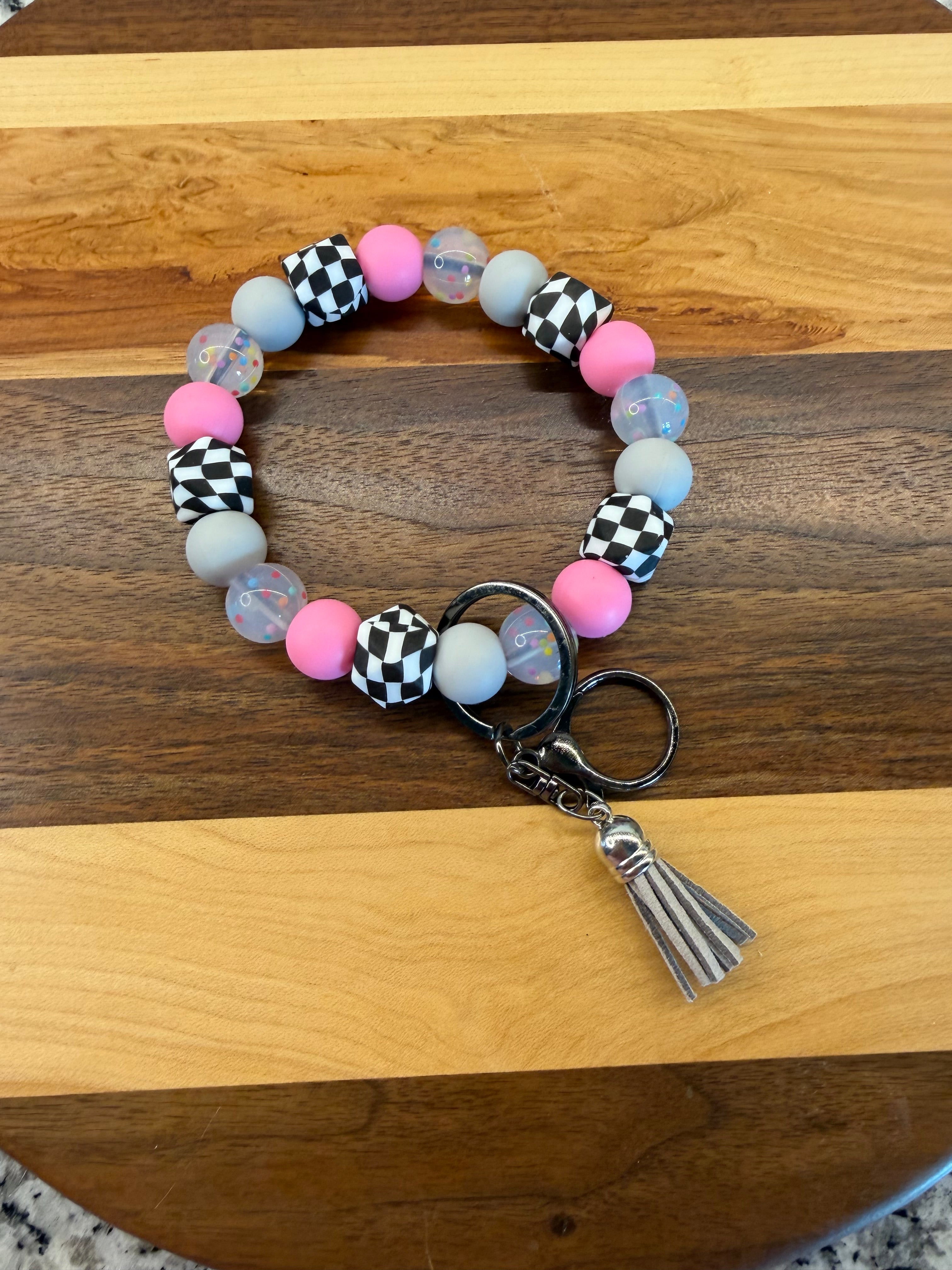 RTS - Pink Check Hex Wristlet