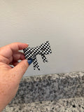 Large Bow Focal - White Checkered (matte)