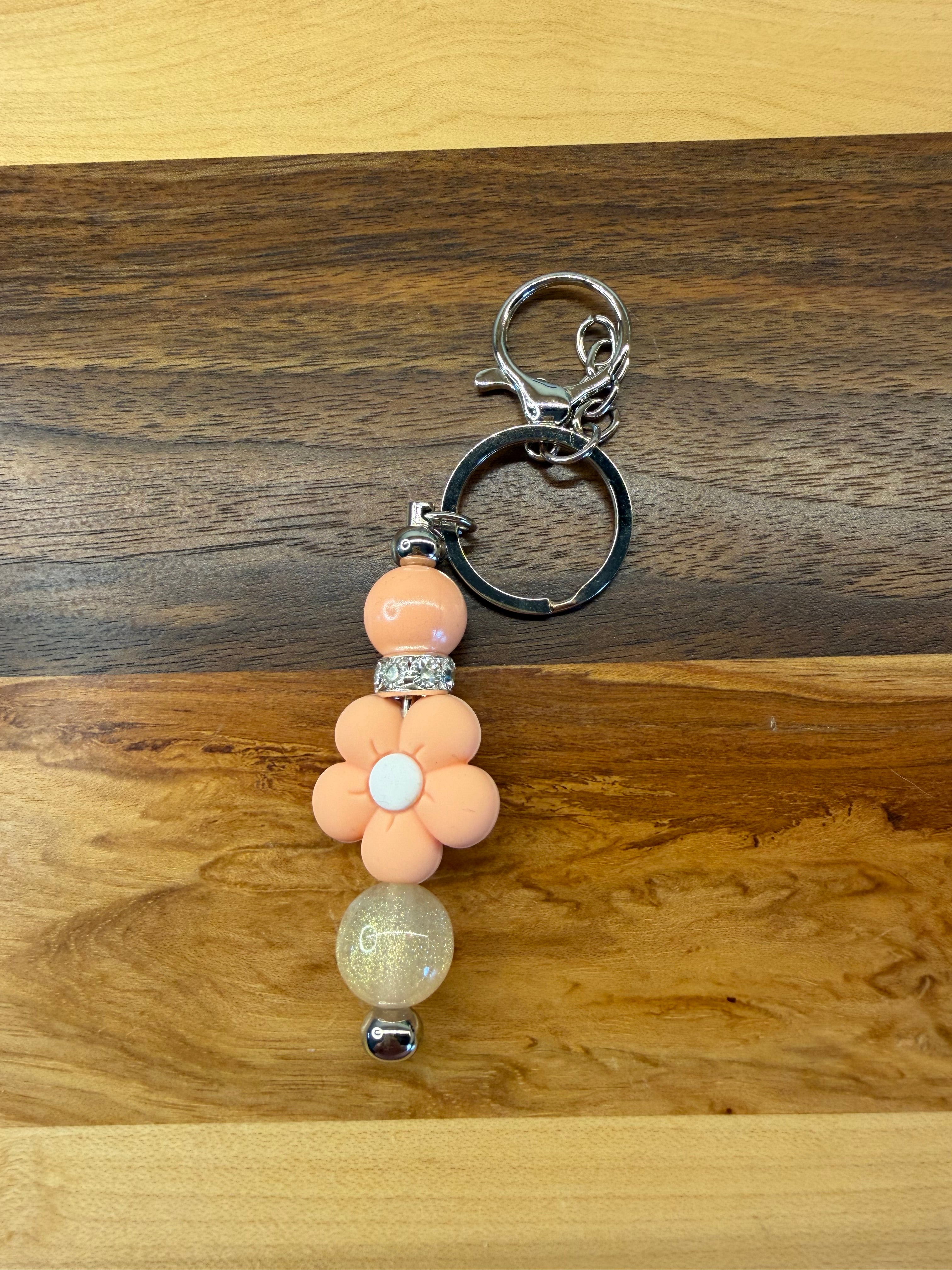RTS Peach Flower Keychain