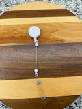 Beadable Badge Reel - White