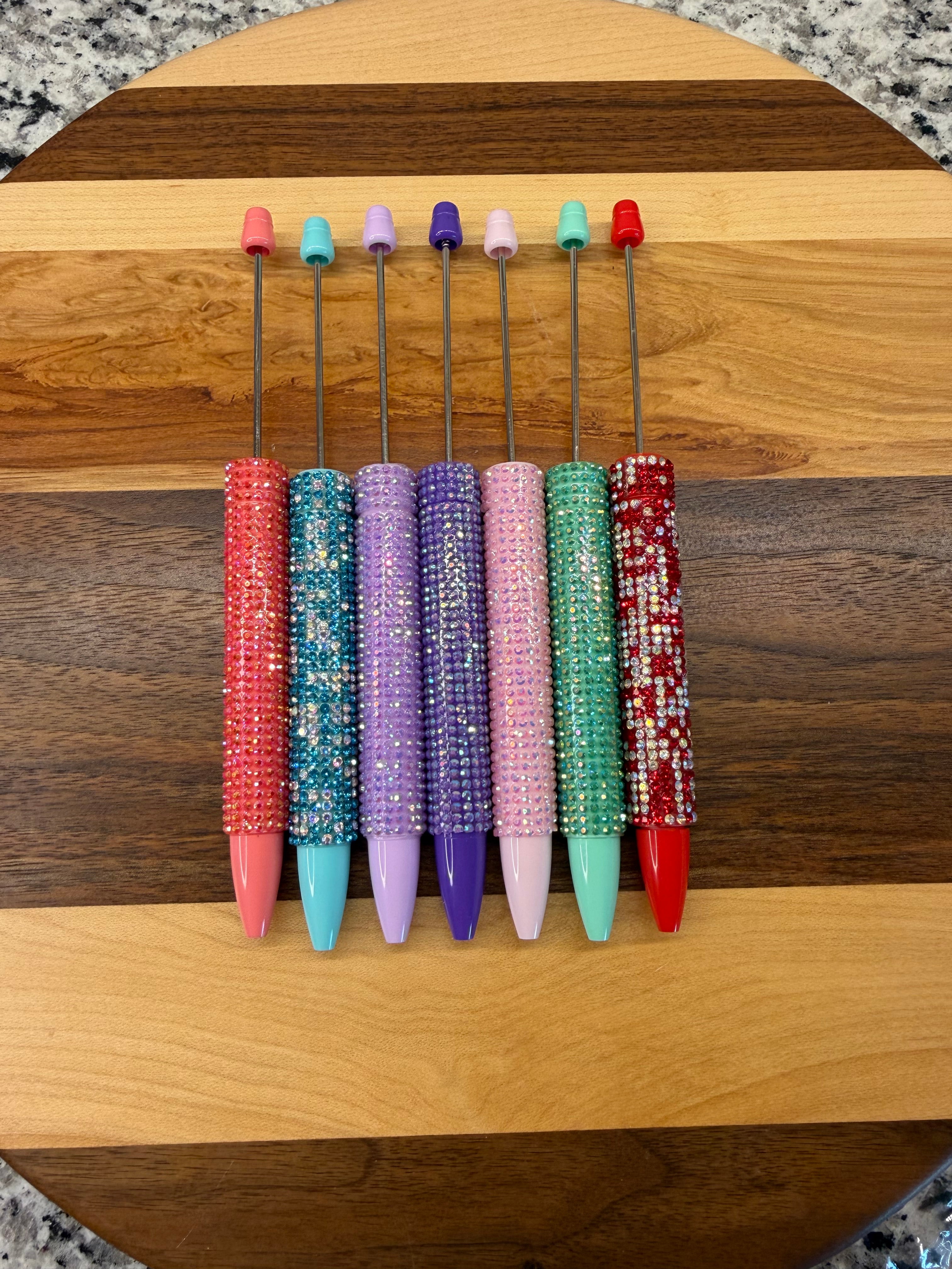 Long Style Rhinestone Beadable Pen