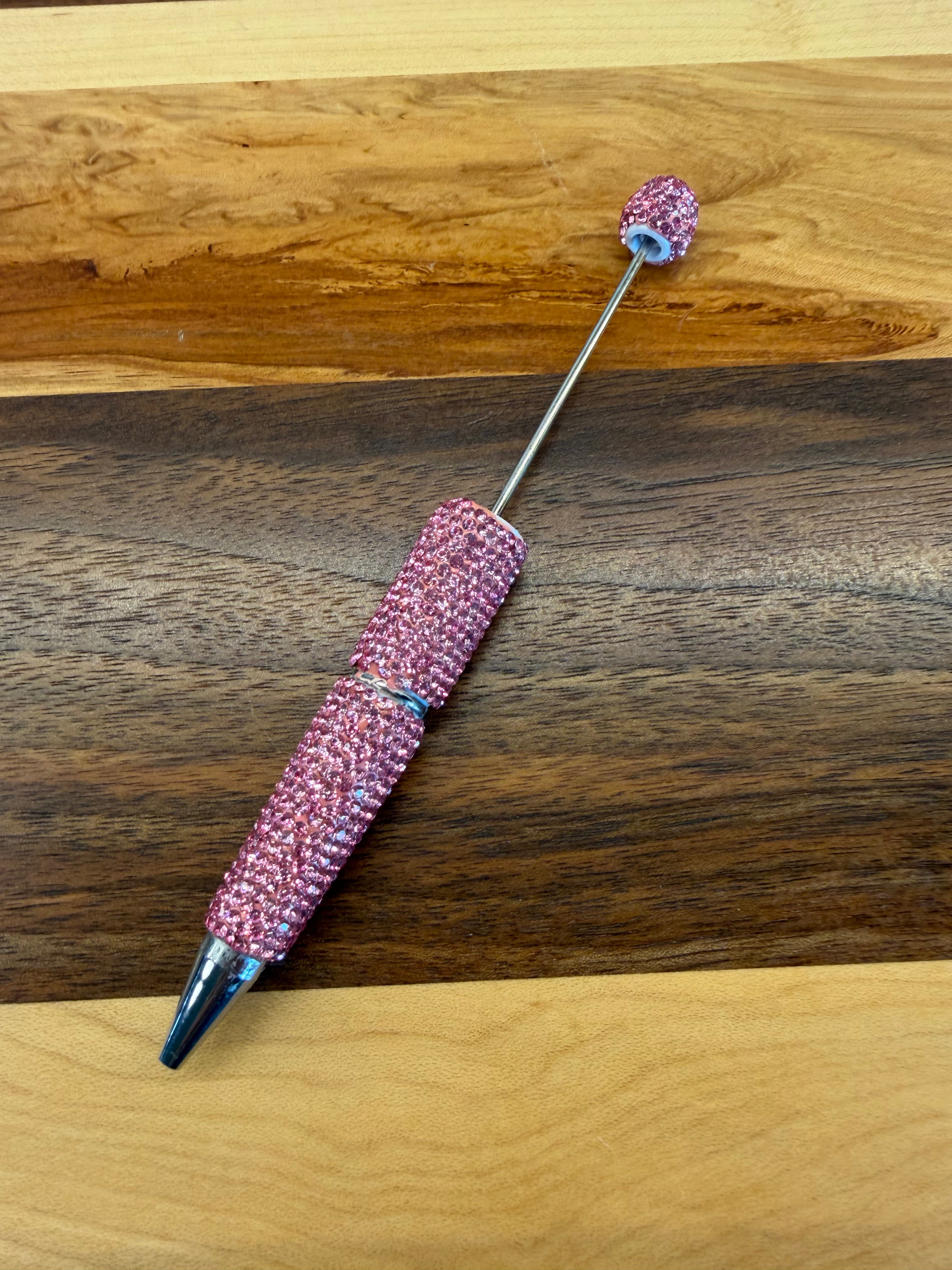 Beadable Rhinestone Pen - Rose