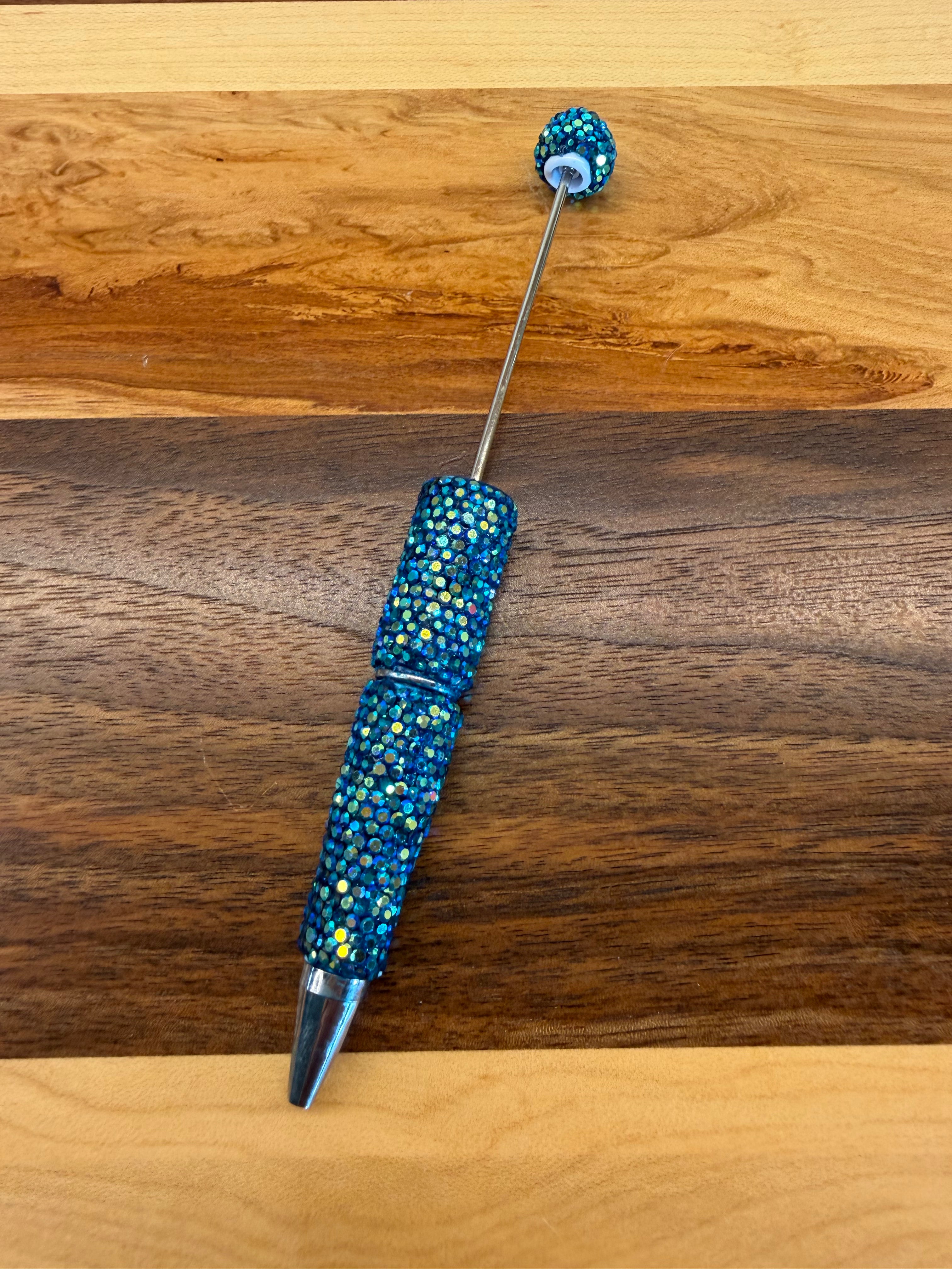 Beadable Rhinestone Pen - Mermaid Blue