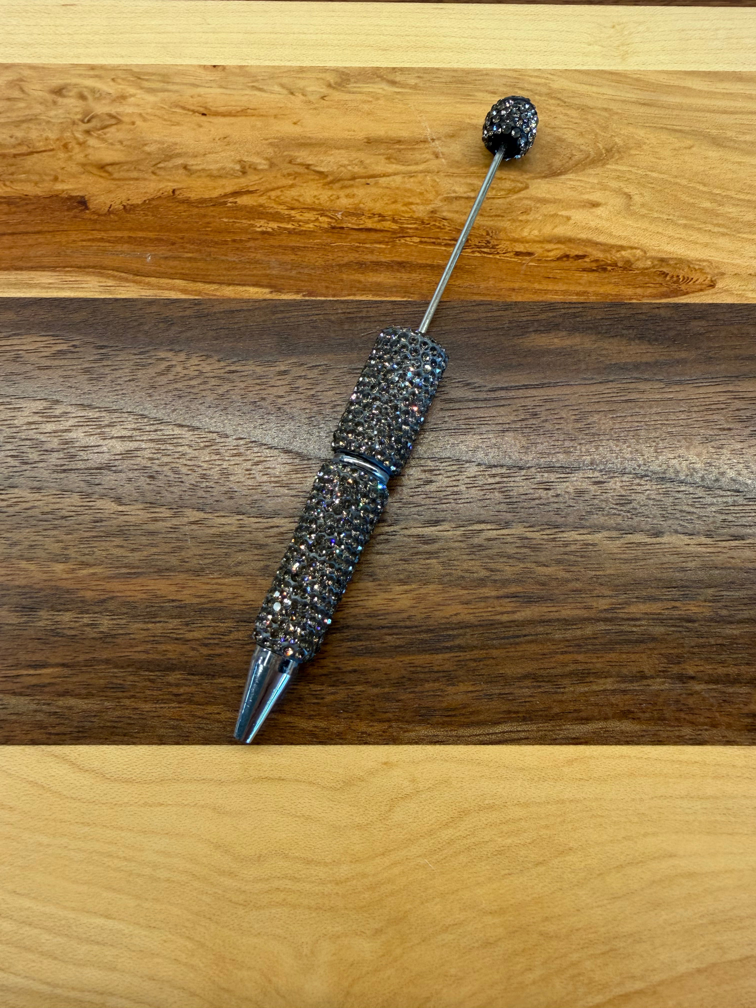 Beadable Rhinestone Pen - Graphite