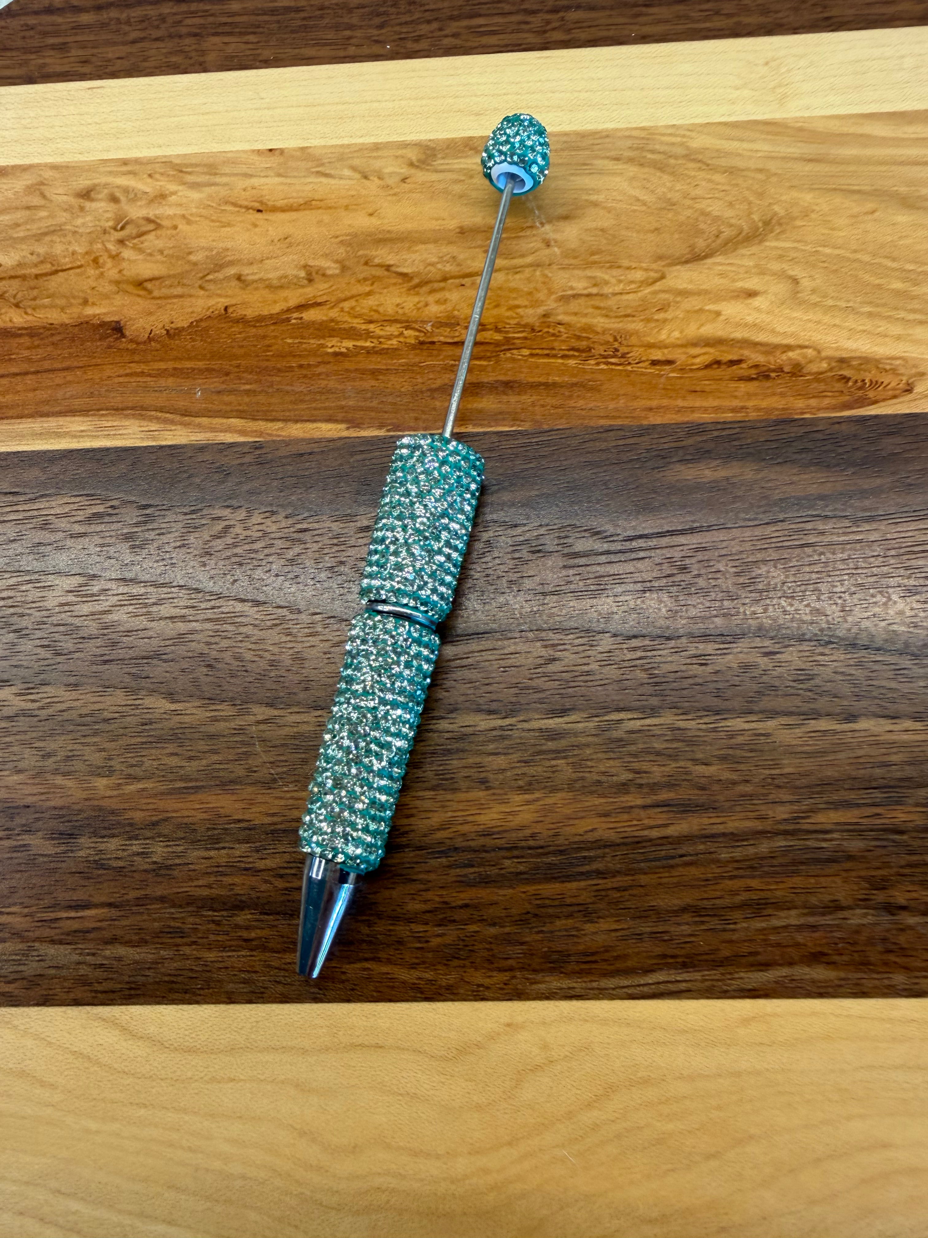 Beadable Rhinestone Pen - Mint